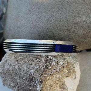 Vintage Larry Begay Modernist Lapis Lazuli Cuff Bracelet Navajo Sterling signed